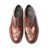 Geklede schoenen Echt leer Brogue Heren Italiaanse ontwerper Zakelijke formele flats Vintage mode Mannelijke Oxfords