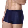 Onderbroek Klassieke herenslipjes Ondergoed Boxers Mannelijke Shorts Ijs Zijde Mesh Slip Man Sexy Pouch Trunks Zomer Holle Muti Maat