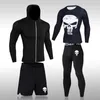 Herren Kompressionssportbekleidung Anzüge Gym Strumpfhosen Trainingskleidung Training Jogging Sport Set Lauf Rashguard Trainingsanzug für Männer 240129