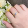 Anelli a grappolo Fiore alla moda D Colore Moissanite con certificato GRA Anello per le donne S925 Anello di fidanzamento in argento sterling Gioielleria raffinata