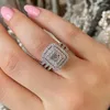 Fedi nuziali Huitan Moda Donna Forma geometrica Cristallo Cubic Zirconia Splendidi accessori da sposa Gioielli per feste