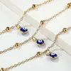 Anklets Anklet Bracelet Mexican Women Anklet Chain Multi-layer Blue Evil Eye Pendant Bracelet Protection Third Eye Beach Anklet Jewelry YQ240208