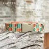 Dog Collars PLATTCO Polyester Pet Necklace Loop Laser Engraved Collar Set Orange Tulip 5 Sizes Supplies PDC348