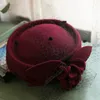Dames irrégulière pilulier casquette mode Cloche chapeaux femme feutre béret fête formelle Fedora église 100 laine chapeau 240126