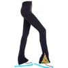 Stage Wear Figure Polaire Filles Pantalons de patinage sur glace Patineur à roulettes Enfants Adulte Pantalon noir complet Couleur unie