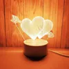 Veilleuses Amour romantique 3D acrylique lampe à LED pour la maison enfants veilleuse lampe fête d'anniversaire décor saint valentin lampe de chevet YQ240207