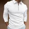 Menas de moda com manga longa zíper pólo shhirt homens casuais tamanho grande lapela estampest shirt s-5xl.240125