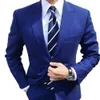 STEVDITG Bleu Hommes Costumes ed Revers Simple Boutonnage Slim Fit Mode 2 Pièces Veste Pantalon De Luxe Affaires Blazer Terno 2024 240122