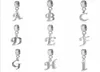Brev charm för armband halsband autentiska 925 sterling silver A-z hängpärlor diy alfabet charms för att göra smycken1630634