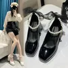 Spring Autumn Woman's Shoes Mary Jane High Heels Chunky Pumps Sweet Square Head Elegant Shoes for Female Zapatos De Mujer 240130