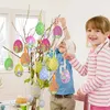 12 pièces de pendentif oeuf de Pâques coloré décoration mousse lapin oeuf décoration de fête cadeaux pour enfants de ménage 2024 240208