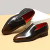 Scarpe eleganti autunno business casual britannico in pelle da uomo slip-on luminoso abito da ospite intagliato Brock