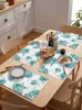 Table Mats 4/6 Pcs Summer Plants Flowers Watercolor Kitchen Placemat Dining Decor Mat Home Coffee Tea Pad Cup