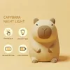 Nattlampor Capybara Silicone Night Light Animal Lamp Justerbar ljusstyrka Timing Sleep Night Lamp Kids Room YQ240207