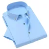 Men's Casual Shirts Men Shirt Solid Color Rhinestone Single-breasted Formal Turn-down Collar Business For Work