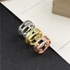 I29W Luxury Jewelry Band Rings V-Gold Plated Mijin New Baojia Hollow Paper Clip Ring With Diamond Inlaid Female Rose Gold Full Sky Star pekfinger Net 19f0