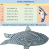 1pc Shark Blanket For Adult Wearable Winter Warm Blanket Hooded Playsuit Onesie Funny Sleeping Bag For Slumber Party 240122