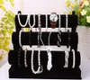 New Jewelry Display Black 3 Layers Velvet Bracelet Watch Display Jewelry Holder Stand Detachable EC12789737