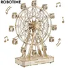 Robotime Rolife 232PCS Rotatable DIY 3D Ferris Wheel Drewniane Drewniane zestawy blokowe budulcowe Prezent dla dzieci dla dzieci TGN01 240123