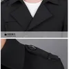 double-breasted Autumn Trench Coat Men Jackets Casual Outwear Windbreaker Jacket Slim Lapel Long Coats Large Size S-3XL 240124