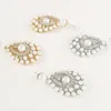 Dangle Earrings Vintage Elegant Imitation Pearl Flash Rhinestone For Women 2024 Cutout Design Sense Big Pendant