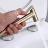 Mosiężna ręczna toaleta zestaw opryskiwaczy bidet Akcesoria Czarne bidet kran do łazienki prysznic prysznic sam siebie czyszczenie złoto 240118