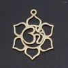 매력 5pcs/lot flower of life diy 도매 316 스테인리스 스틸 요가 연꽃 커넥터 매력 옴 한사 핸드 보석 펜던트