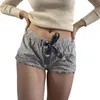 Damen-Shorts für Damen, modisch, gestreift, bedruckt, elastisch, hohe Taille, Booty, Streetwear, zum Anziehen