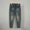 Jeans pour hommes Harajuku Fashion Designer de luxe Vintage Slim Fit Denim pour printemps automne tenue décontractée vêtements rétro hommes