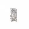 Anneaux de cluster 925 Sterling Silver Pan Bague Dentelle de cristal pour les femmes Cadeau de fête de mariage Fine Bijoux