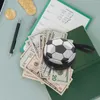 Envoltório de presente 3 pcs caixa de armazenamento de futebol poliéster criativo recipiente de dinheiro redondo saco de bolso de moeda pequenos presentes sacos modelagem bolsa