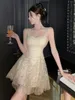 Party Jurken Harajpoo Koreaanse 2024 Verjaardag Pailletten Jurk Vrouwen High-end Sexy Slim Fit Socialite Stijl Super Onsterfelijke Korte vestido