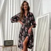 Women's Sleepwear 2024 Summer Satin Kimono Gown Women Robe Sexy Home Dressing Faux Silk Nightwear Intimate Lingerie