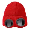 Berets Glasses Knitted Hat Bomber Men's And Women's Windproof Cashmere Ski Knit Solid Color Warm Woolen Winter