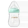 Oberni Glass Babyflaska född 150 ml antikolik BPA gratis utfodring med silikonnippel 240131