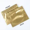 Depolama Çantaları 100 PCS Parlak Altın Kahve Ambalajı Stand Torba Isı Sızdırmazlık Mühürlü Gıda Fermuar Kili