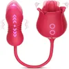 3 i 1 Rose Toy Vibrator for Woman Tongue Slicking Clitoral Stimulator THROSTING G SPOT DILDO CLIT NIPPLE LICKER FÖR KVINNASBRODT 240129