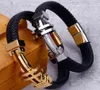 11mm flätad äkta läderarmband guld rostfritt stål s charm armband 2020 handgjorda manliga smycken handledsband Men4265232