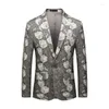 Men's Suits 2024 Fashion Casual Boutique Business Holiday Flower Suit / Male Slim Floral Blazer Jacket Coat