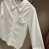 Damesblouses Overhemden Wit katoen Nieuwe Chinese stijl Overhemd in Chinese stijl met witte jacquardstof