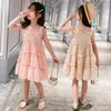 Abiti per ragazze 2024 Abiti estivi per ragazze 11 Abbigliamento per bambini 7 Splicing Elegante casual Principessa da 2 a 12 anni 10 Abbigliamento per bambini