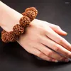 Strand Jingang Bodhi Bracelet Cinq 5 Rabat 20mm Double Dragon Texture Souche Cuir Rouge