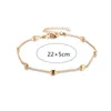 Fußkettchen Einfache Herz Weibliche Fußkettchen Barfuß Häkeln Sandalen Fuß Schmuck Bein Fußkettchen Auf Fuß Knöchel Armbänder Für Frauen Bein Kette YQ240208