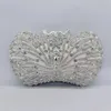 Feminino prata branco strass bolsa de casamento sacos de noite cristal minaudiere xiyuan mulheres strass bolsas de baile sacos de cocktail 240130