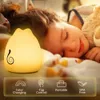 Luci notturne Cat Night Light 7 colori Silicone Nursery Cat Lamp per bambini Tap Control Lampada a risparmio energetico LED Regali per ragazze Ragazzi YQ240207