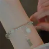 Bracciale con fiore di mughetto congiunto in bambù per donna, regalo di gioielli con squisiti braccialetti con ciondolo in stile cinese