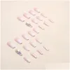 False Nails 24Pcs Detachable Fl Er Diy Ballerina Fake Long French Crystal Drop Delivery Health Beauty Nail Art Salon Otmcg