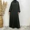 Roupas étnicas Ramadan Estilo Simples Vestidos Marroquinos com Lenço Kaftan Turquia Cor Sólida Abaya Mulheres Islâmicas Vestido Longo Muçulmano Robe Kimono