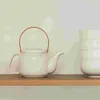 Zestawy naczyń obiadowych Uchwyt Teapot drewniany kompaktowy kettle szklany miota