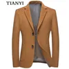 High-quality Cashmere Suit Men's Leisure Suit Autumn and Winter Thick Woolen Suit Men's Trend Slim Wool Small Suit Jacket 240123